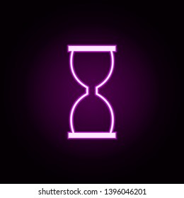 hourglass neon icon. Elements of education set. Simple icon for websites, web design, mobile app, info graphics