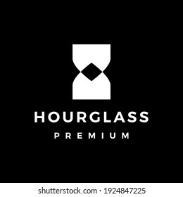 hourglass on black logo vector icon illustration