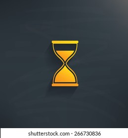 Hourglass on blackboard background,clean vector