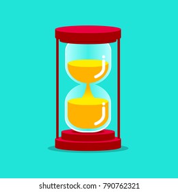 Hourglass on Green Background