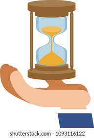 Hourglass on the palm