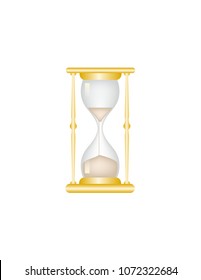Hourglass on white background