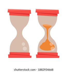 Hourglass on a white background. Flat vector illustration.