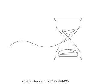 Hourglass in one continuous line drawing. Hourglass in simple linear style. Editable outline illustration