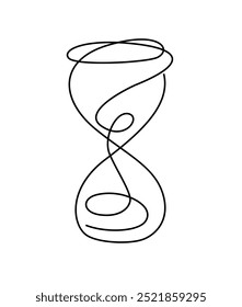 Hourglass one line art illustration victor art 