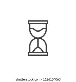 Hourglass outline icon. linear style sign for mobile concept and web design. Sand clock simple line vector icon. Symbol, logo illustration. Pixel perfect vector graphics