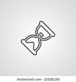 hourglass outline thin symbol, dark on white background, logo editable, creative template 