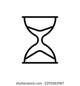 Icono vectorial de contorno de vidrio horario aislado en fondo blanco. Icono de la línea de vidrio de la hora para diseño web, móvil y ui.