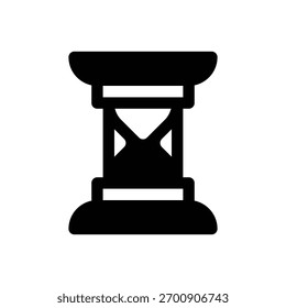 Sanduhr. Konturenstrichvektorsymbol mit schwarz gefüllten Details.