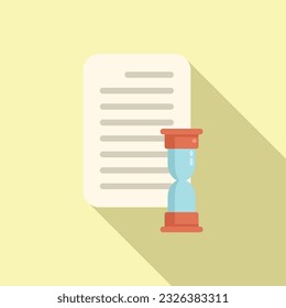 Vector plano de icono de papel de vidrio de color. Persona de negocios. Tiempo flexible