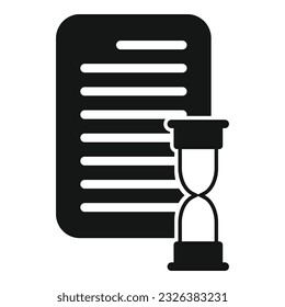 Hourglass paper icon simple vector. Business person. Flexible time