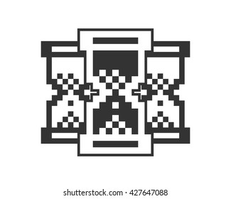 hourglass pixel image vector icon logo