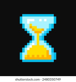Elemento de píxel de reloj de arena para interfaz de juego, elemento de juego de tiempo, recurso de reloj de arena de 8 bits.