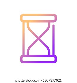 Hourglass pixel perfect gradient linear ui icon. Time-measuring device. Sand glass clock. Timekeeping. Line color user interface symbol. Modern style pictogram. Vector isolated outline illustration