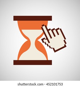 hourglass pointer mouse time isolated, vector illustration eps10