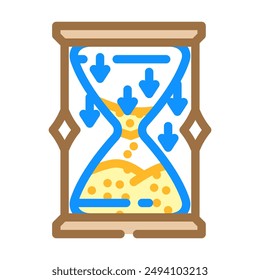Vector de color de progreso de reloj de arena. símbolo de progreso de reloj de arena. ilustración de símbolo aislado