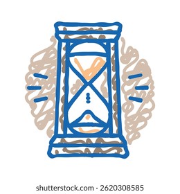 hourglass progress doodle icon sketch vector. hourglass progress sign. isolated symbol illustration