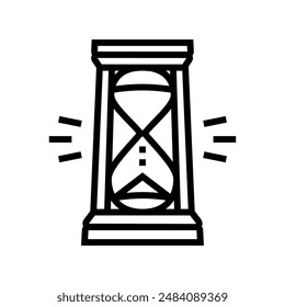 hourglass progress line icon vector. hourglass progress sign. isolated contour symbol black illustration