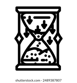hourglass progress line icon vector. hourglass progress sign. isolated contour symbol black illustration