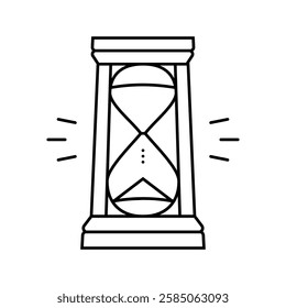 hourglass progress line icon vector. hourglass progress sign. isolated contour symbol black illustration