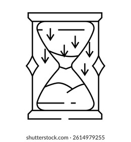 hourglass progress line icon vector. hourglass progress sign. isolated contour symbol black illustration