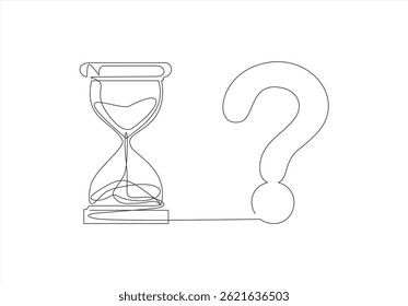 Hourglass and Question line icon. linear style sign for mobile concept and web design. Hourglass with a question mark outline vector icon. Editable stroke.