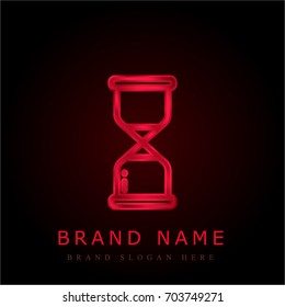 Hourglass red chromium metallic logo