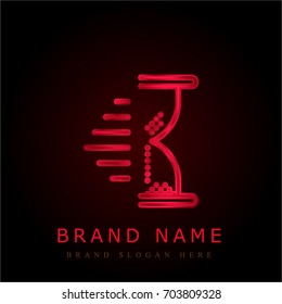 Hourglass red chromium metallic logo