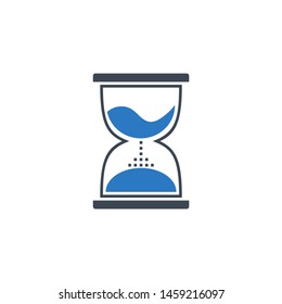 Hourglass related vector glyph icon. Isolated on white background. Vector illustration.