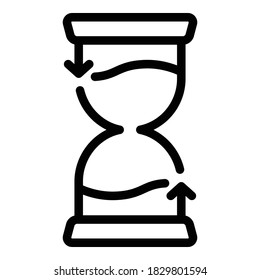 Hourglass reliability icon. Outline hourglass reliability vector icon for web design isolated on white background