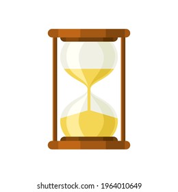 Hourglass retro isolated colorful flat vector icon. Single sign on white background