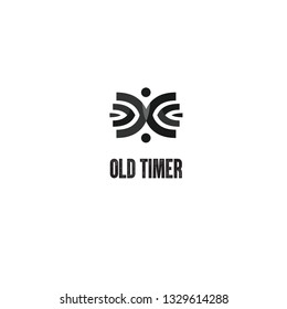 Hourglass Retro Old Logo Template