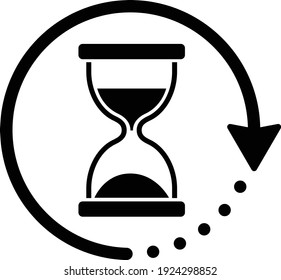 Hourglass- und rotierende Pfeilsymbol