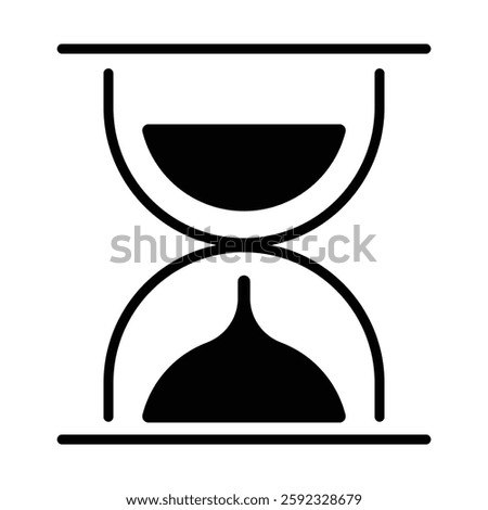hourglass round line vector icon with editable stroke, 