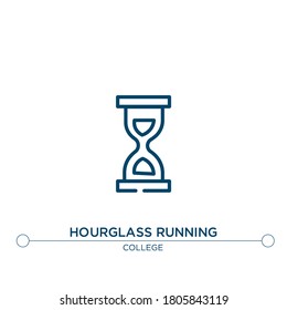 icono de línea vectorial en ejecución de horquilla de vidrio. Ilustración de elemento simple. icono del contorno de la pantalla horaria del concepto de universidad. Se puede usar para web y móvil
