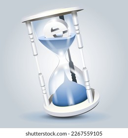 hourglass with sand 3d rendering