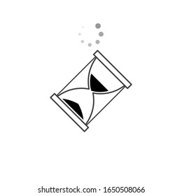 Hourglass or sand clock icon in vector form. This hourglass has sand in it which shows the time, it can also be used as an alarm or timer icon. This hourglass icon has two parts, namely glass and sand