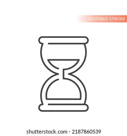 Hourglass, sand clock line vector icon. Sandglass simple outlined symbol.