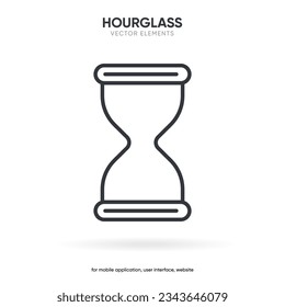 Hourglass, sand clock, sandglass icon. Time and clock icon. Icons for date, time, era, duration, period, span, hour, minute, watch, timer, time keeper for website, UI UX, mobile app.