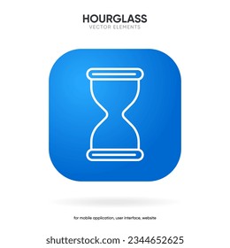 Hourglass, sand clock, sandglass icon. Time and clock icon. Icons for date, time, era, duration, period, span, hour, minute, watch, timer, time keeper for website, UI UX, mobile app.