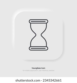 Hourglass, sand clock, sandglass icon. Time and clock icon. Icons for date, time, era, duration, period, span, hour, minute, watch, timer, time keeper for website, UI UX, mobile app.