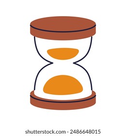 Hourglass, sand glass clock, icon. Time and countdown, deadline concept. Sandglass, sanclock clipart, design element. Timer symbol. Flat graphic vector illustration isolated on white background