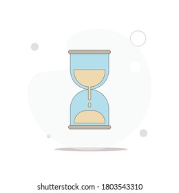Hourglass. sand glass. sand clock isolated vector flat illustration on white
