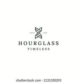 Hourglass or sand hour logo icon design template flat vector