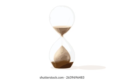 Hourglass with Sand Minimal Vector. Hourglass illustration showing the passage of time.