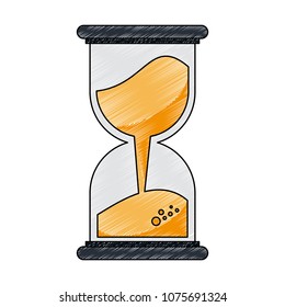 Hourglass with sand scribble