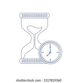 Hourglass with sand. Time flow concept. Business planning. Time management. Concept of line icon