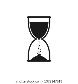 Hourglass, sand time icon. flat design, vector.