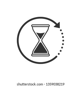Hourglass, sand, time icon. Vector illustration, flat design.