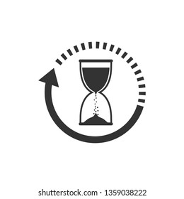 Hourglass, sand, time icon. Vector illustration, flat design.